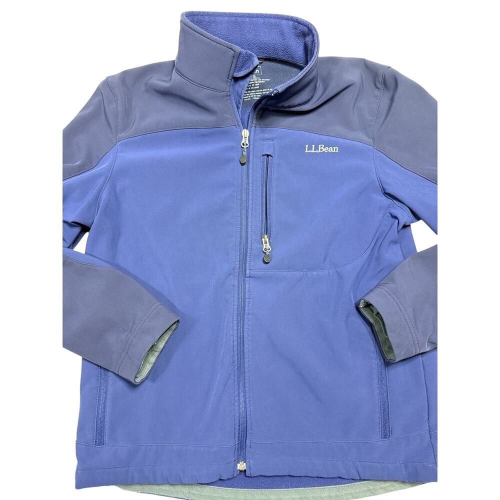 LL Bean Pathfinder Softshell Jacket Fleece Lined Blue Mens Size M Reg Outdoor